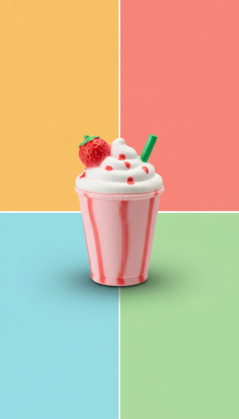 Strawberry milkshake squishy with whipped topping